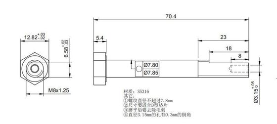 شراء الخيط الجزئي SS316 رأس عرافة بولت لقضيب الصيد البحري online manufacture