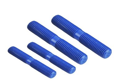 مسامير ذات نهايات مزدوجة مطلية بـ PTFE مقاومة لدرجات الحرارة العالية مع صواميل مزدوجة متوفرة في مواد مختلفة